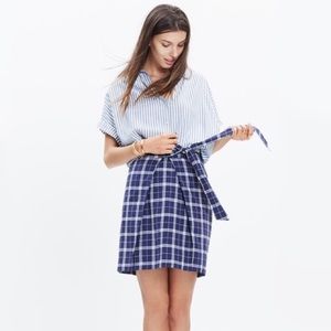 Madewell Plaid Tie Front Skirt